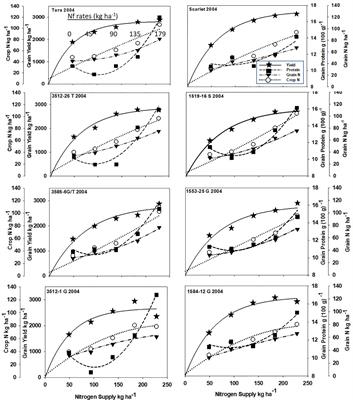 Economically Optimal Wheat Yield, Protein and Nitrogen Use Component Responses to Varying N Supply and Genotype